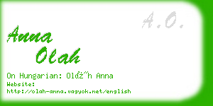 anna olah business card
